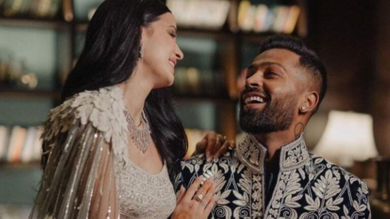 Hardik Pandya and Natasa Stankovic’s black and ivory looks for Sangeet night is what dreams are made of. 