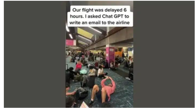 ChatGPT email to airline over flight delay