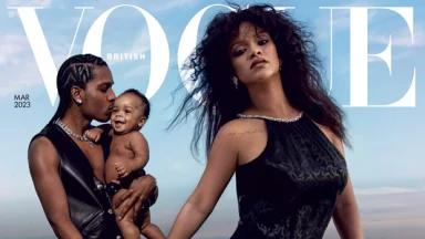 Rihanna, A$AP Rocky and their baby boy appeared on the cover of a magazine.