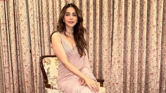 Rakul Preet Singh looks magical in blush pink sequinned saree and plunge neck blouse: Check out pics inside