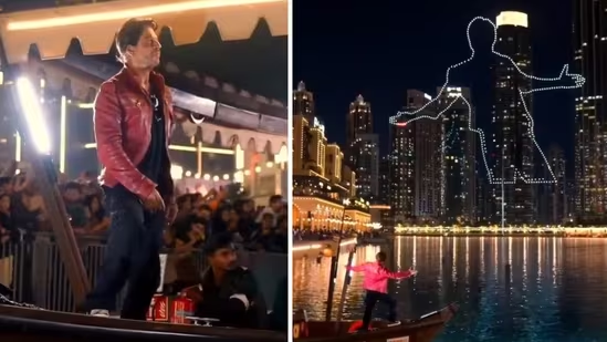 Shah Rukh Khan looks on as drones light up Dubai sky with his signature pose ahead of Dunki release