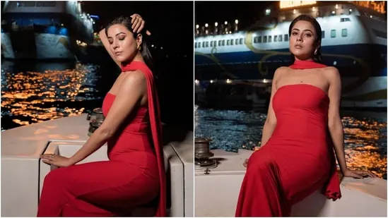 Shehnaaz Gill wears a siren red strapless gown with a stole in sizzling photoshoot; here’s what the dreamy gown costs