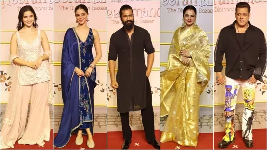 Heeramandi screening: Alia Bhatt, Ananya Panday, Vicky Kaushal, Rekha, Salman Khan and others attend. Who wore what